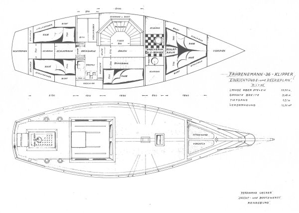 Uecker Yacht- und Bootsbau Rendsburg Fahrensmann 36 · 1987 · Almanya