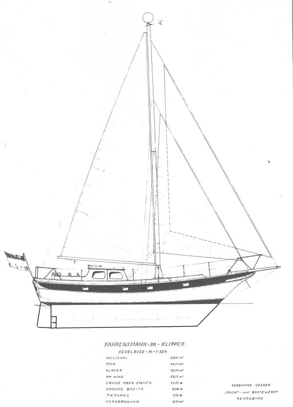 Uecker Yacht- und Bootsbau Rendsburg Fahrensmann 36 · 1987 · Almanya